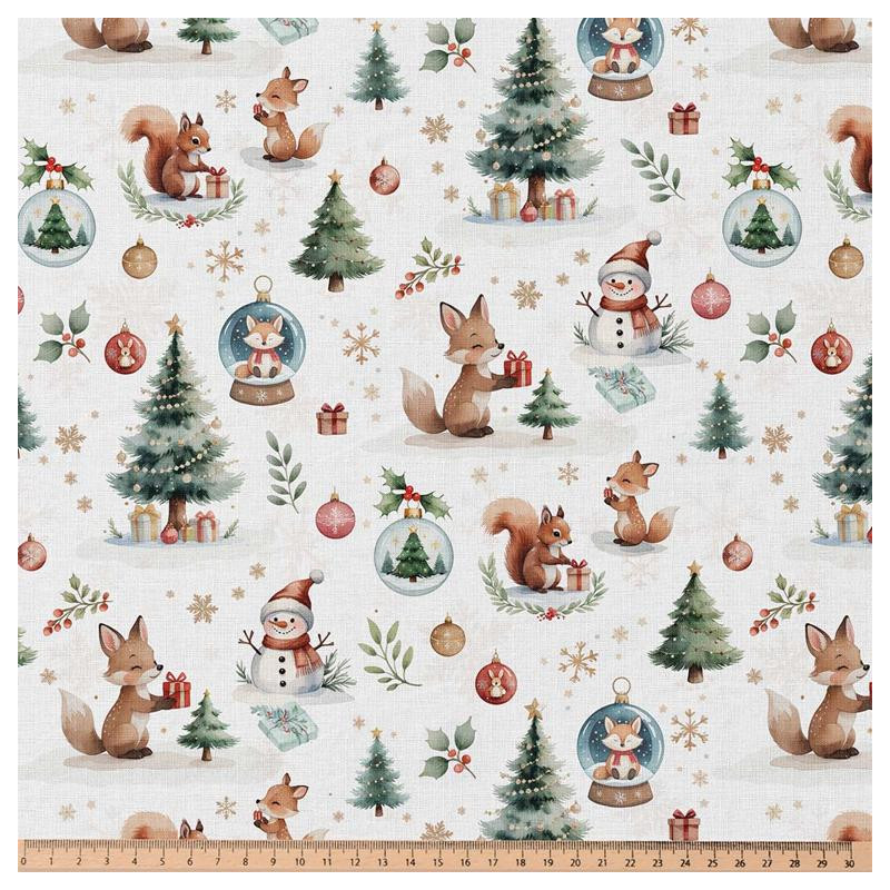Printed Cotton DOUNOEL White / Green